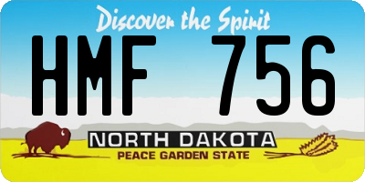 ND license plate HMF756