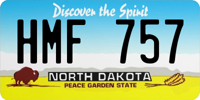 ND license plate HMF757