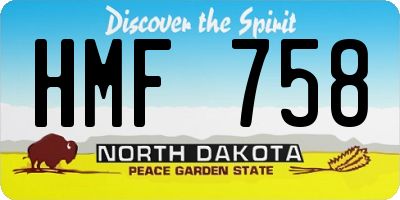 ND license plate HMF758