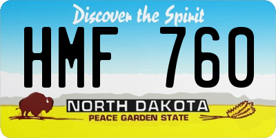 ND license plate HMF760