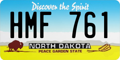 ND license plate HMF761