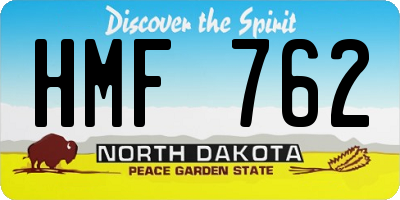 ND license plate HMF762