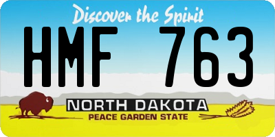 ND license plate HMF763