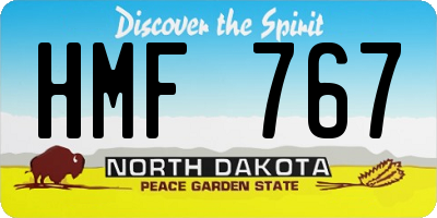ND license plate HMF767