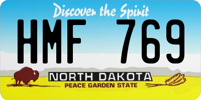 ND license plate HMF769