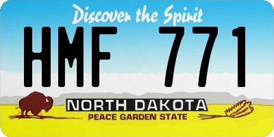 ND license plate HMF771