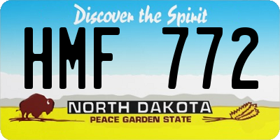 ND license plate HMF772