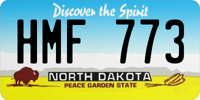 ND license plate HMF773