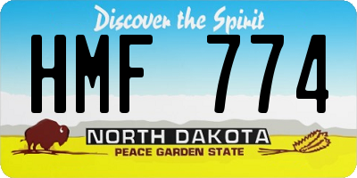 ND license plate HMF774