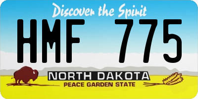 ND license plate HMF775