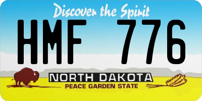 ND license plate HMF776
