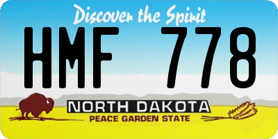ND license plate HMF778