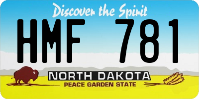 ND license plate HMF781
