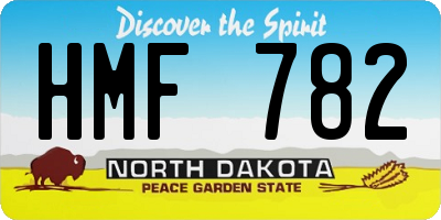 ND license plate HMF782