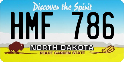 ND license plate HMF786