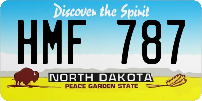 ND license plate HMF787