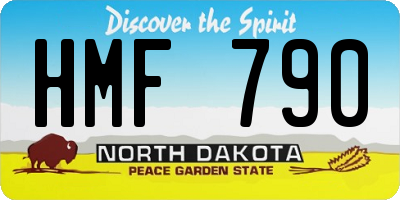 ND license plate HMF790