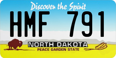 ND license plate HMF791