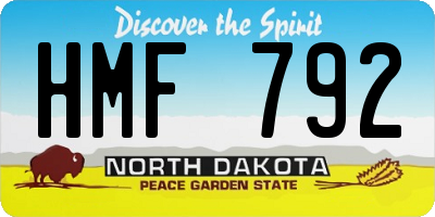 ND license plate HMF792