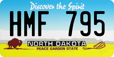 ND license plate HMF795
