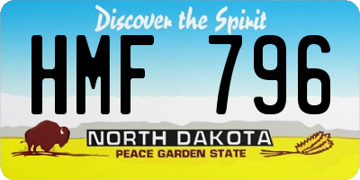 ND license plate HMF796