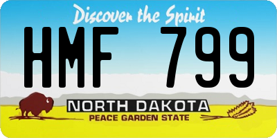 ND license plate HMF799