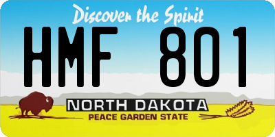 ND license plate HMF801