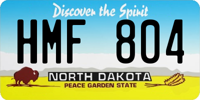 ND license plate HMF804