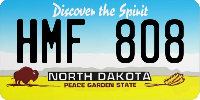 ND license plate HMF808