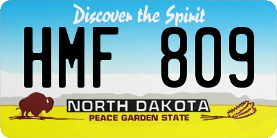 ND license plate HMF809