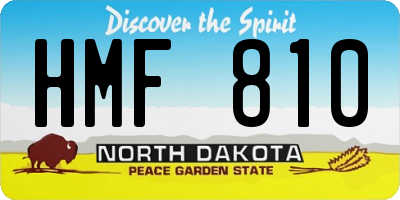 ND license plate HMF810