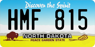 ND license plate HMF815