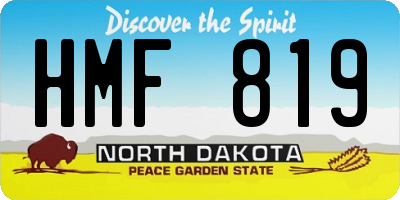 ND license plate HMF819
