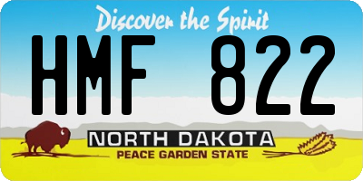 ND license plate HMF822