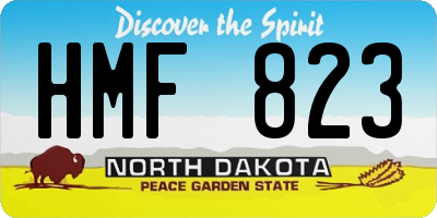ND license plate HMF823