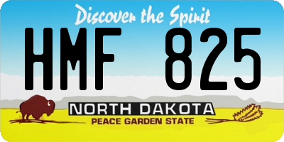 ND license plate HMF825