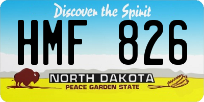 ND license plate HMF826