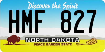 ND license plate HMF827