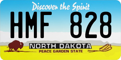 ND license plate HMF828