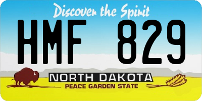 ND license plate HMF829