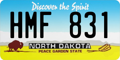 ND license plate HMF831