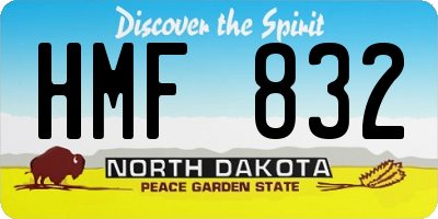 ND license plate HMF832
