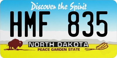 ND license plate HMF835