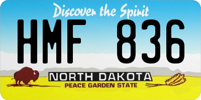 ND license plate HMF836