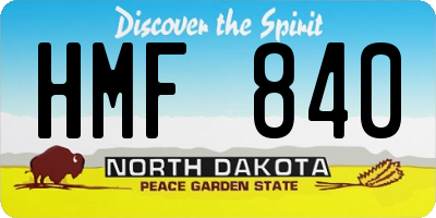 ND license plate HMF840