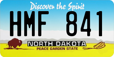 ND license plate HMF841