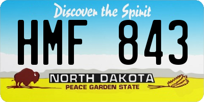 ND license plate HMF843