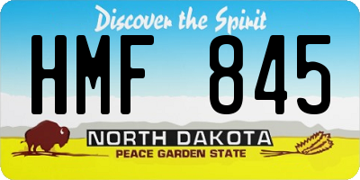 ND license plate HMF845