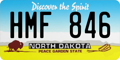 ND license plate HMF846