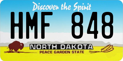 ND license plate HMF848